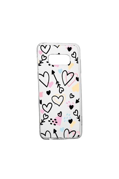 bestcase Θήκη σιλικόνης συμβατή με Samsung Galaxy S8, Σχέδιο με σύμβολα αγάπη...