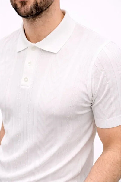 Savira Men's Summer Knitwear T-Shirt Short Sleeve Polo Collar Buttoned T-Shir...