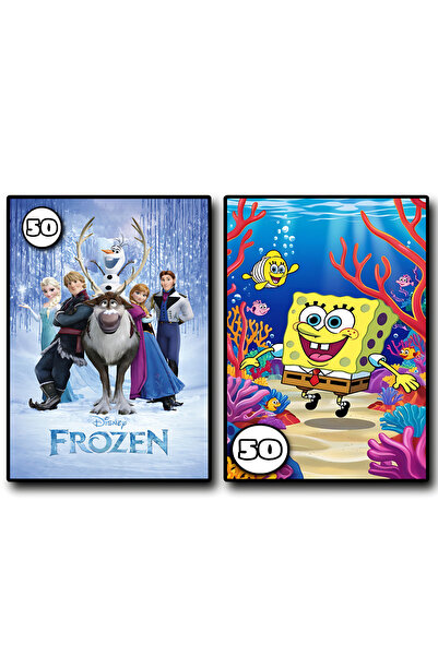Book Set 2 Carti de Colorat - Frozen & SpongeBob - 50 & 50 Ilustratii, A4