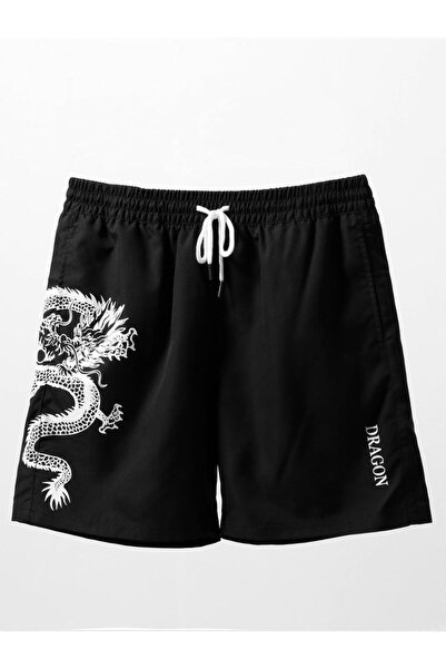 CLASSY.MODA Unisex γραφικά τυπωμένα μαύρα σορτς Streetwear Άνετη εφαρμογή