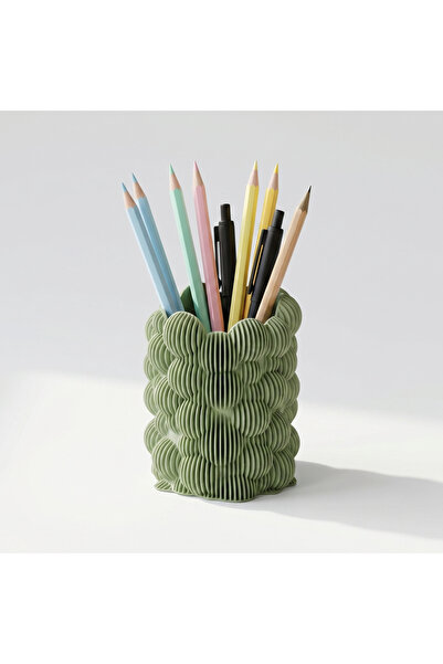 ThinkArtWork Pebble Pot Sage Green Kalemlik – Modern Masaüstü Organizer ve De...