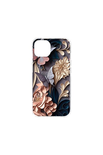 bestcase Husa Anti Shock 1.5MM, compatibilă cu Apple iPhone 13 Mini, Butterfl...