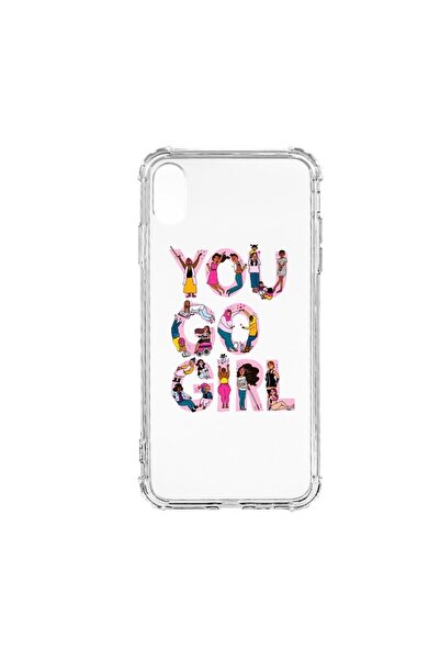 bestcase Антишоков силиконов калъф, съвместим с Apple iPhone XR, Girl Power, ...