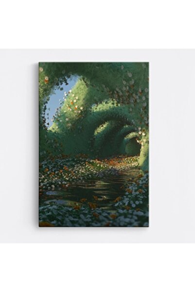 OEM Tablou pe pânză premium WOWCanvas, Peisaj floral subțire, 100 x 150 cm