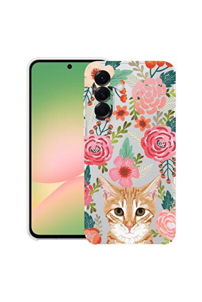 bestcase Θήκη για Samsung Galaxy A17 5G με σχέδιο Γάτα και Λουλούδια, Διαφανή...