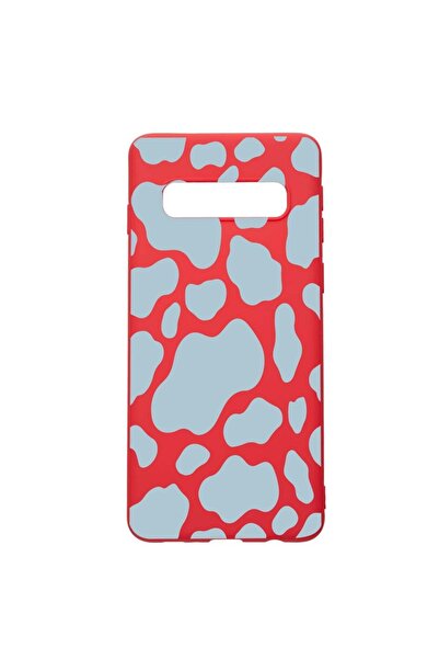 bestcase Θήκη σιλικόνης συμβατή με Samsung Galaxy S10 Plus, Μπλε Αγελάδα, ανθ...