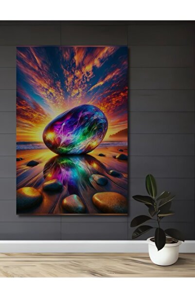 Teona Ahşap Ενεργειακή Πέτρα με Εμφάνιση Αφηρημένης Τέχνης, Ξύλινο Διακοσμητι...