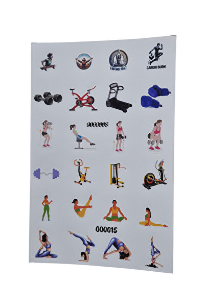 Fizello Σετ αυτοκόλλητων ετικετών για γυμναστική - 24 αυτοκόλλητα - Κομμένα μ...