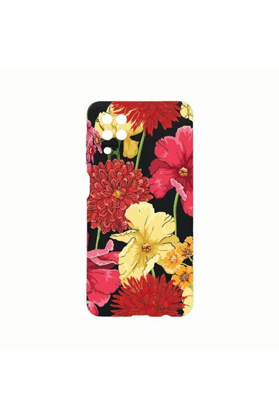 bestcase Θήκη Σιλικόνης, Συμβατή με Samsung Galaxy A12, Κόκκινα Κίτρινα Λουλο...