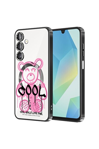 bestcase Πολυτελής Θήκη MagSafe, Συμβατή με Samsung Galaxy A55, Ροζ Αρκουδάκι...