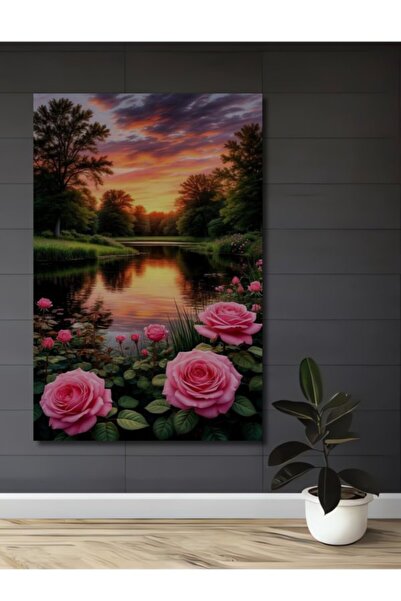 Teona Ahşap Πανέμορφο ηλιοβασίλεμα, δάσος και τοπίο με τριαντάφυλλα, διακοσμη...