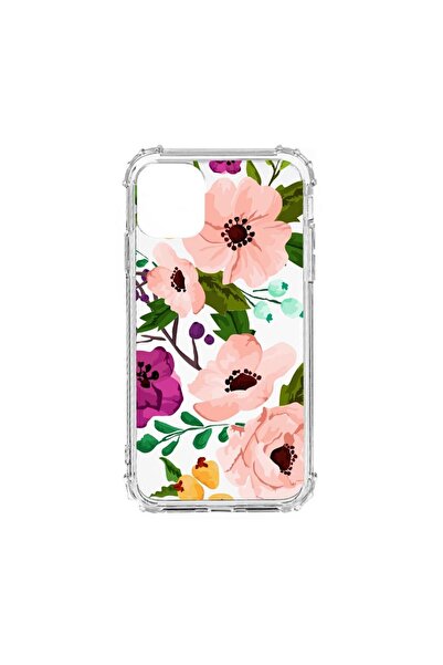bestcase Husă Antișoc din Silicon Compatibilă cu Apple iPhone 12 Mini, Flori ...