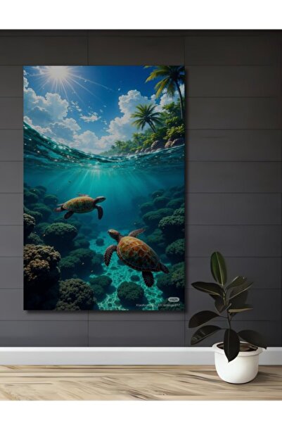 Teona Ahşap Τα μυστηριώδη κάτοικοι της θάλασσας: Δύο χελώνες και τοπικό τοπίο...