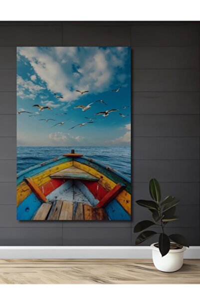 Teona Ahşap Ελαιογραφία με θέμα το ουράνιο ψαροκάικο, ξύλινο διακοσμητικό τρα...