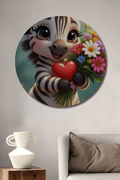 Teona Ahşap Στρογγυλό χαριτωμένο ξύλινο διακοσμητικό τραπέζι με μπουκέτο καρδ...