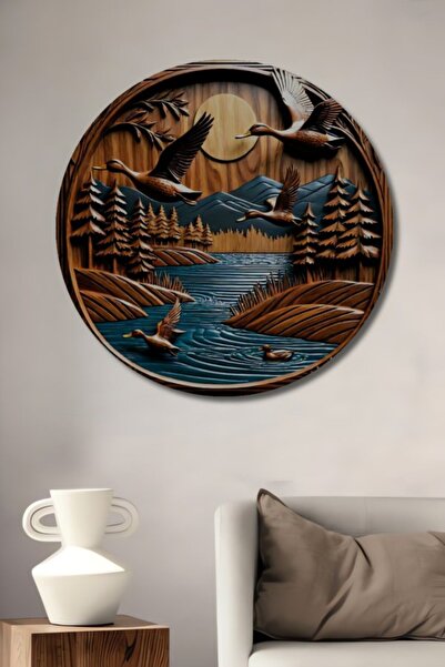 Teona Ahşap Στρογγυλές Ιπτάμενες Πάπιες και η Μαγεία της Φύσης Ξύλινο Διακοσμ...