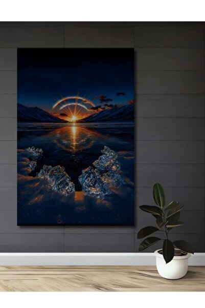 Teona Ahşap Τοπίο Παγετώνα που αγκαλιάζεται από τον Ήλιο, Ξύλινο Διακοσμητικό...