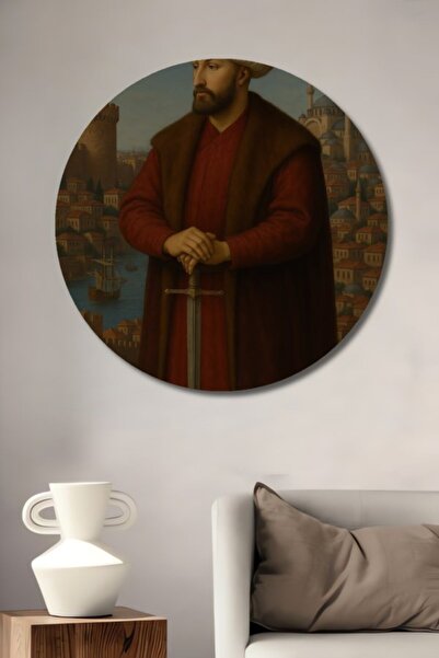 Teona Ahşap Στρογγυλό ξύλινο διακοσμητικό τραπέζι με εμφάνιση ελαιογραφίας το...