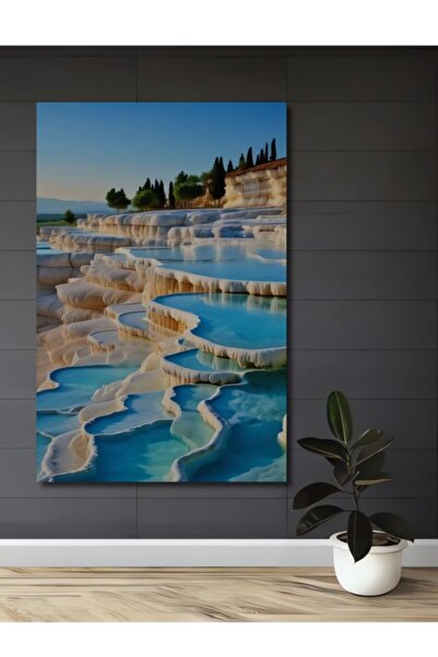 Teona Ahşap Διακοσμητικός πίνακας από τραβερτίνη Παμκακάλης με όψη ακουαρέλας...