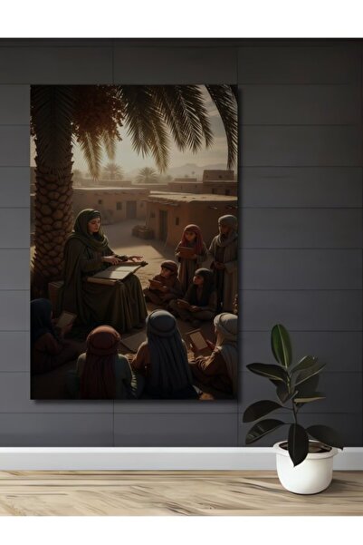 Teona Ahşap Παραδοσιακή Σκηνή Διδασκαλίας Ξύλινο Διακοσμητικό Τραπέζι με Ελαι...