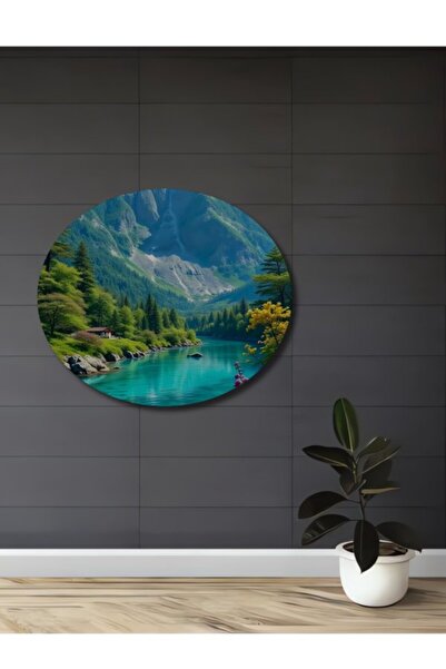 Teona Ahşap Πανέμορφη Ξύλινη Διακοσμητική Ζωγραφική με Εφέ Ακουαρέλας Φυσικής...