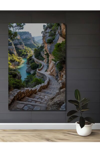 Teona Ahşap Πέτρινες Σκάλες με Θέα στον Καταρράκτη, Ξύλινο Διακοσμητικό Τραπέ...