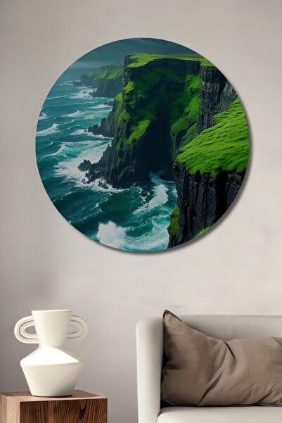 Teona Ahşap Ξύλινο διακοσμητικό τραπέζι με ελαιογραφία που δείχνει τη δραματι...