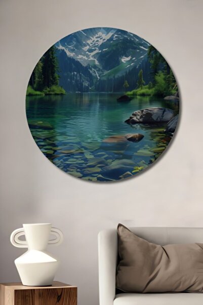 Teona Ahşap Στρογγυλό, πανέμορφο, ξύλινο διακοσμητικό τραπέζι με θέα στο βουν...