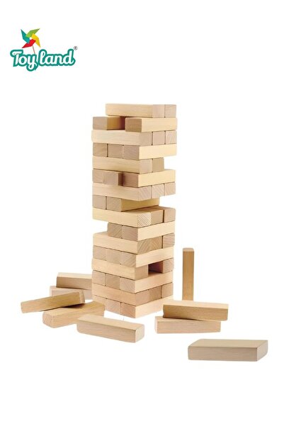 TOY LAND 48 PCS Wooden Blocks Stacking Game – Classic Tower Tumbling Family G...