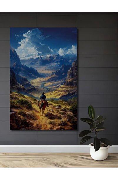 Teona Ahşap Ξύλινο διακοσμητικό τραπέζι με ελαιογραφία με θέμα τον άγριο δυτι...