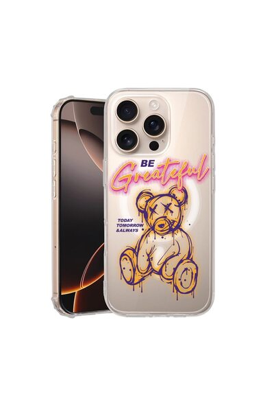 bestcase Husă pentru Apple iPhone 16 Pro Max, MagSafe Anti-șoc, Ursuleț de pl...