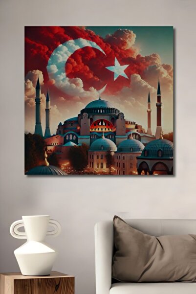 Teona Ahşap Ξύλινο διακοσμητικό τραπέζι με θέμα την Αγία Σοφία της Τουρκίας, ...