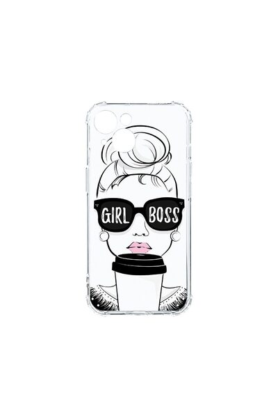 bestcase Husa Anti Shock 1.5MM, compatibilă cu Apple iPhone 14, Girl Boss, Te...