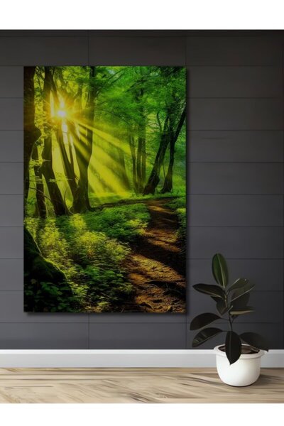 Teona Ahşap Ξύλινο διακοσμητικό τραπέζι με ελαιογραφία σε στυλ ιστορικού δασι...