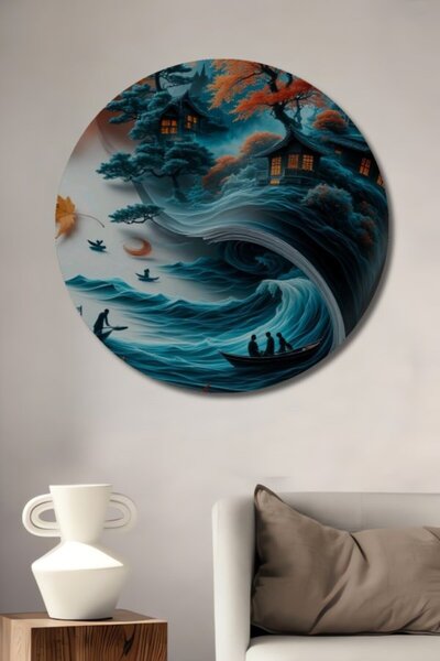 Teona Ahşap Ένα ταξίδι στα στρογγυλεμένα μαγικά κύματα, ξύλινο διακοσμητικό τ...