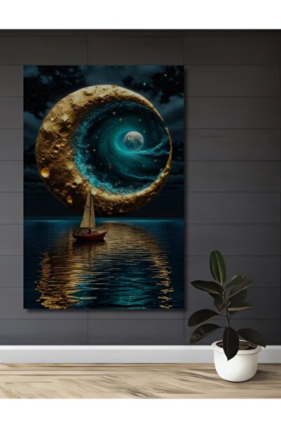 Teona Ahşap Η μεταβατική βόλτα με το ιστιοπλοϊκό σκάφος μέσα στο χρυσό φεγγάρ...