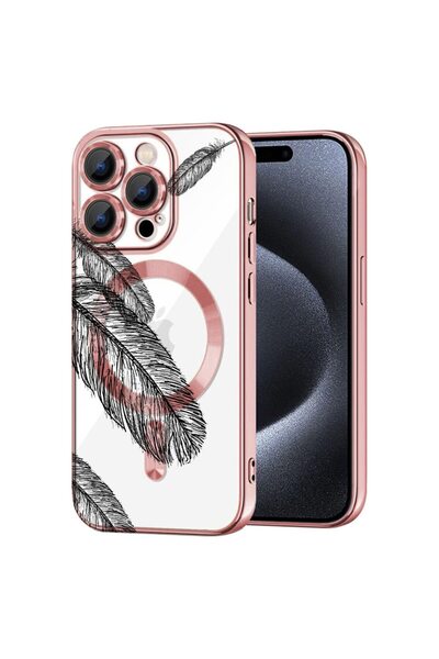 bestcase Πολυτελής Θήκη MagSafe, Συμβατή με Apple iPhone 13 Pro, Μαύρα φτερά,...