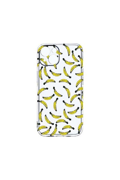 bestcase Husa Clear Silicon 2MM, Compatibila Cu Apple iPhone 14, Bananas, Ant...