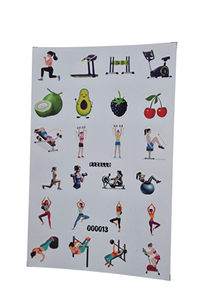 Fizello Σετ αυτοκόλλητων ετικετών για γυμναστική - 24 αυτοκόλλητα - Κομμένα μ...