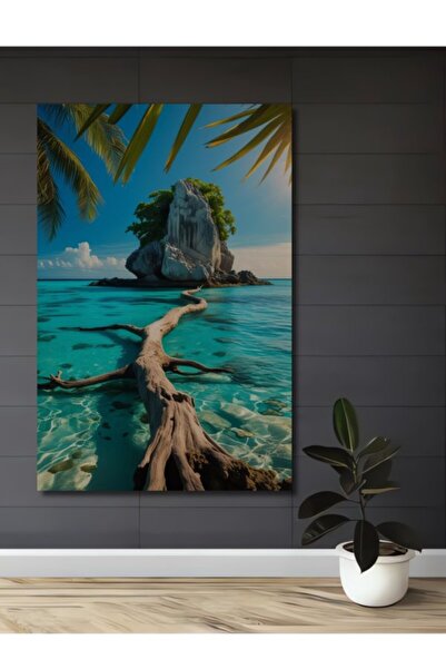 Teona Ahşap Τροπικός Παράδεισος, Σκηνικό Θάλασσας με Παρασκήνια Περιοχή, Ξύλι...