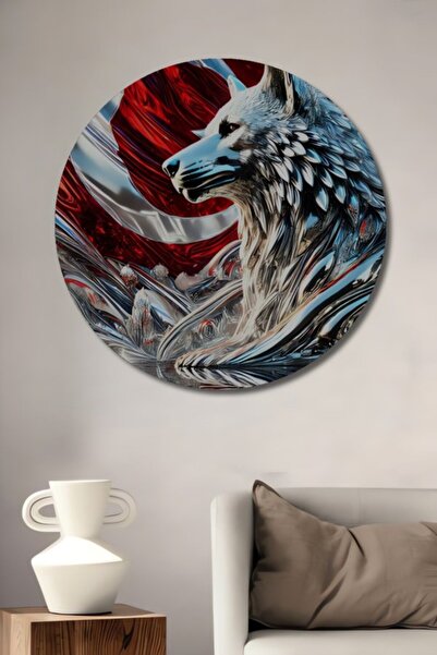 Teona Ahşap Στρογγυλό, πολυτελές, ξύλινο διακοσμητικό τραπέζι με σχέδιο μεγάλ...