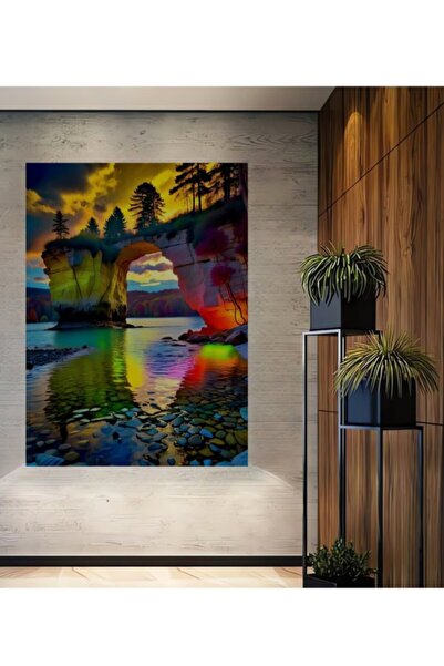 Teona Ahşap Πανέμορφο Έγχρωμο Ξύλινο Διακοσμητικό Τραπέζι Τέχνης από Φυσικό Ξ...