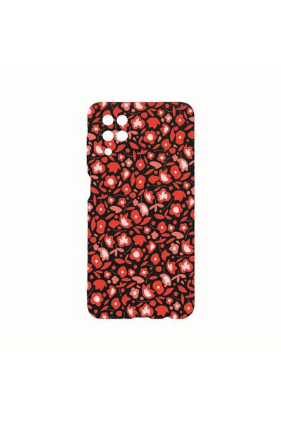 bestcase Θήκη Σιλικόνης, Συμβατή με Samsung Galaxy A12, Σχέδιο με Κόκκινα Λου...