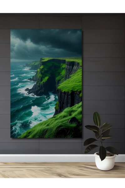 Teona Ahşap Δραματική ακτή των πράσινων βράχων, ξύλινο διακοσμητικό τραπέζι μ...