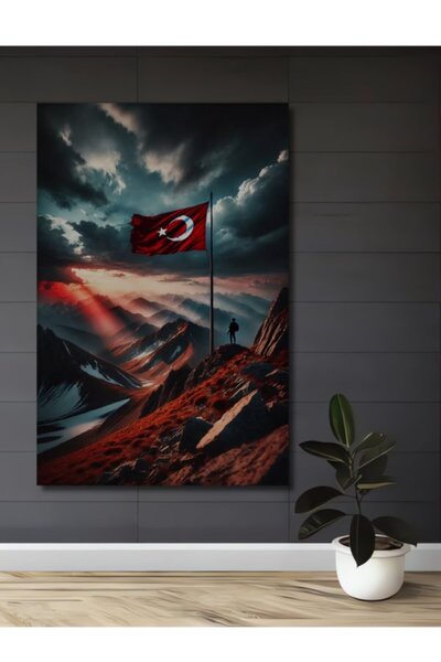 Teona Ahşap Ξύλινο διακοσμητικό τραπέζι με ελαιογραφία τοπίου βουνού και την ...