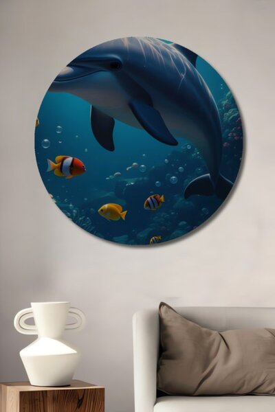 Teona Ahşap Στρογγυλό, γοητευτικό ξύλινο διακοσμητικό τραπέζι με ελαιογραφία ...