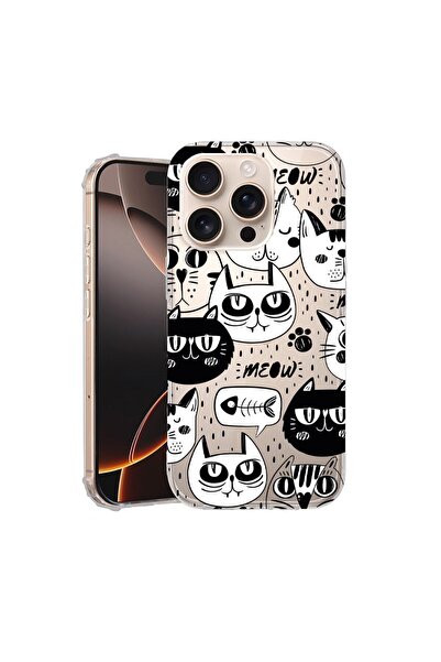 bestcase Калъф за Apple iPhone 16 Pro, BestCase® Anti Shock 1.5MM, Cool Cats,...