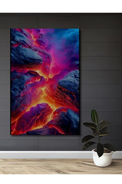 Teona Ahşap Ξύλινο διακοσμητικό τραπέζι με αφηρημένη τέχνη που μοιάζει με ηφα...