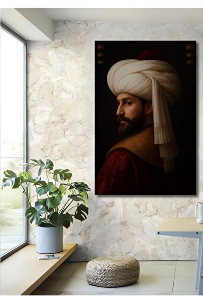 Teona Ahşap Πορτρέτο Οθωμανικού Σουλτάνου, Ξύλινο Διακοσμητικό Τραπέζι με Ελα...