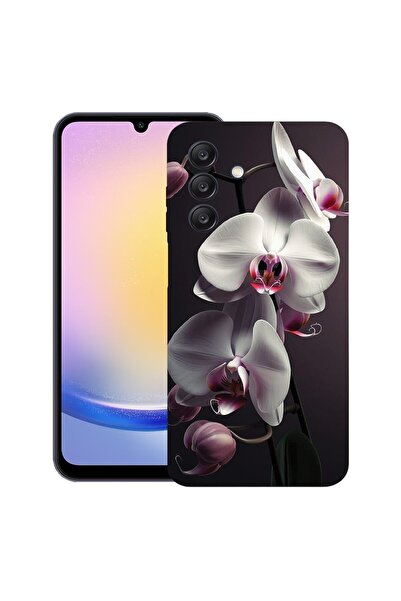 bestcase Калъф за Samsung Galaxy A56, Бяла орхидея, Тънък силиконов 0.8ММ, Пр...